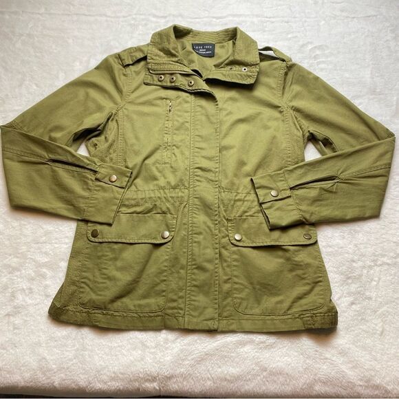 Love Tree Green Military Style Jacket Size Medium - Picture 1 of 14